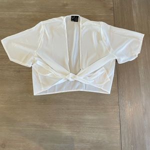 Windsor White Tie Front Blouse